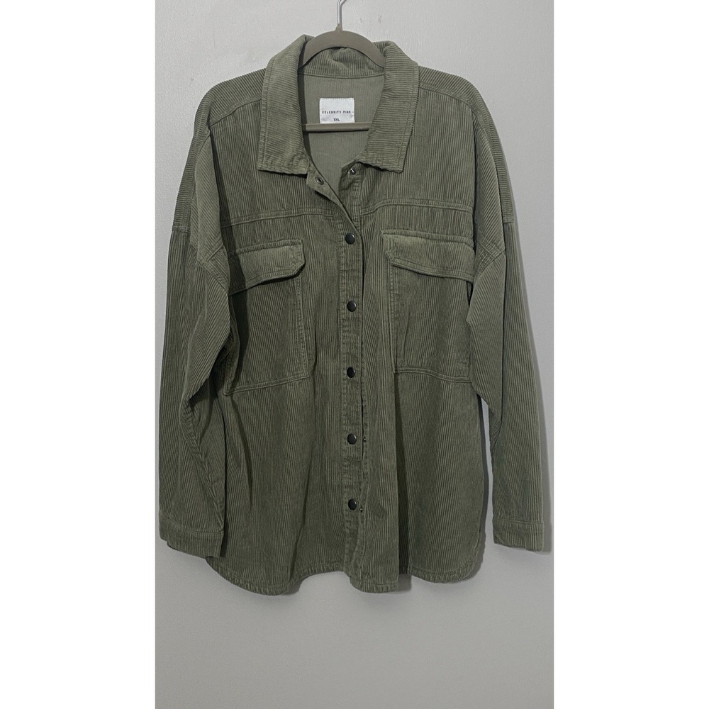 Womens Corduroy Shacket XXL Olive Green Layering Granola Outdoor Fall Attire